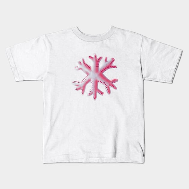 Fluffy Pink Snowflake Kids T-Shirt by Boriana Giormova